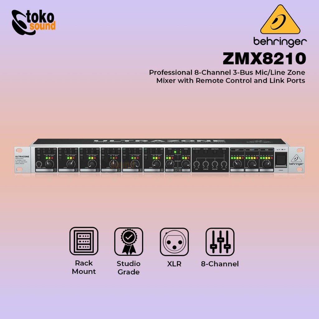 Behringer Ultrazone ZMX8210 - 8 Channel Rackmount Zone Mixer