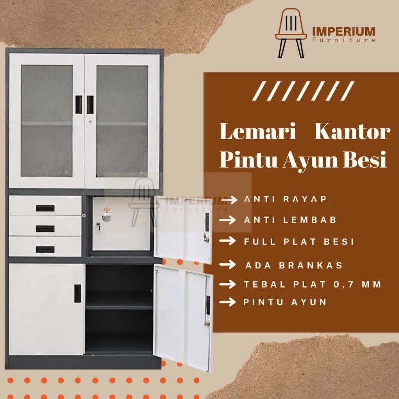 LEMARI ARSIP KANTOR TERBARU LEMARI BUKU MINIMALIS LEMARI SERBAGUNA AA-343SW