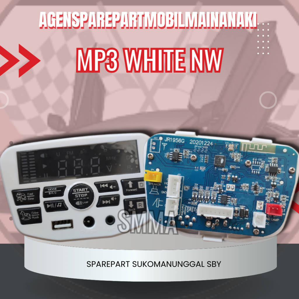 ⚡Ready⚡Modul MP3 On Off Putih NEW Besar Mobil mainan Aki Anak