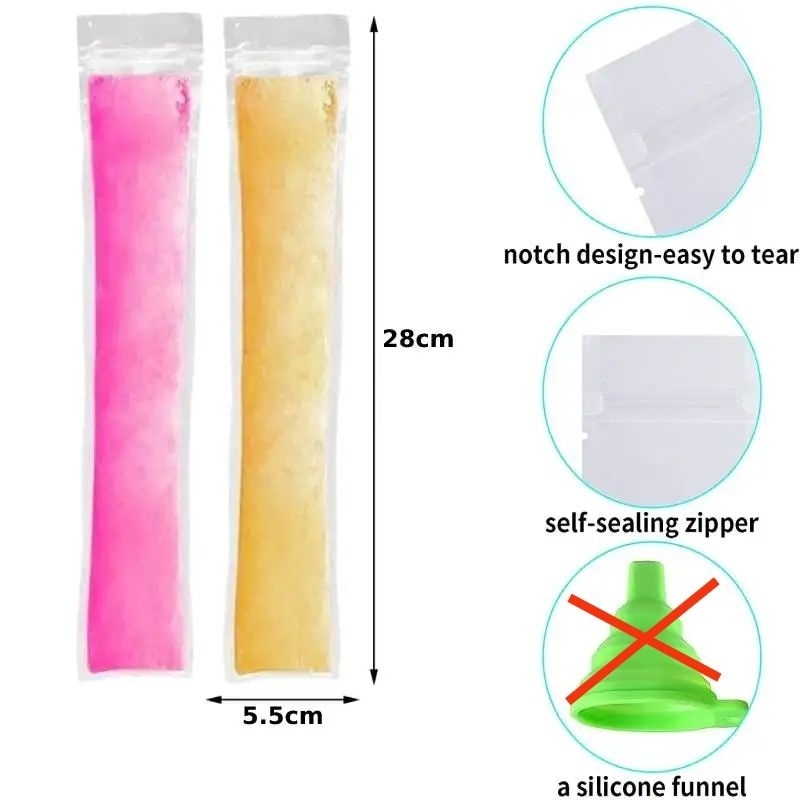 100Buah plastik jelly korea GRATIS CORONG Plastik Es Mambo Plastik klip es lilin