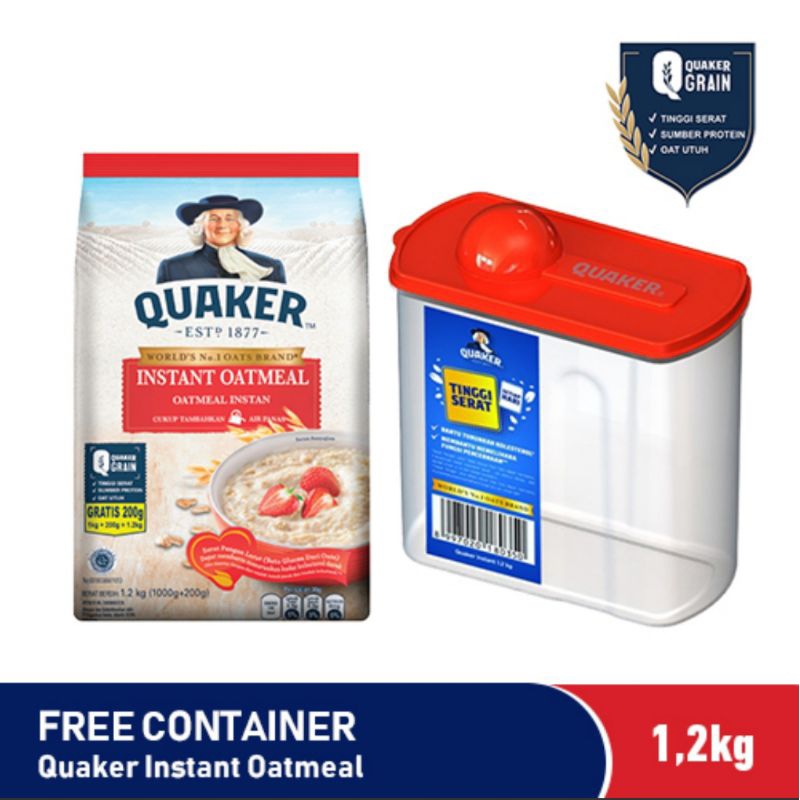 

Quaker Instant Oatmeal 1200 Gr Free Food Container