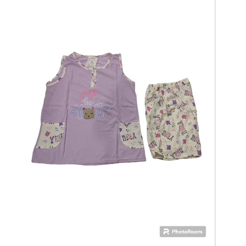 Setelan Piyama Singlet SIELIE Wanita Mama Size Pendek Piama ABG