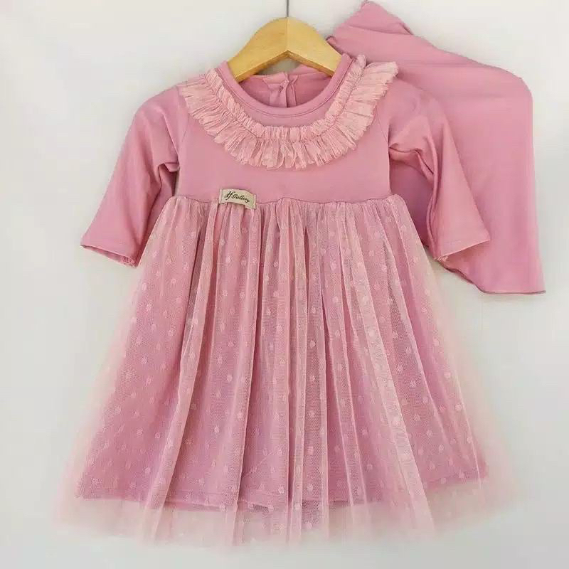Gamis Set Tutu Anak / Gamis Tutu Anak (FREE JILBAB) | GAMIS SET TUTU DOT ANAK | GAMIS ANAK | GAMIS M