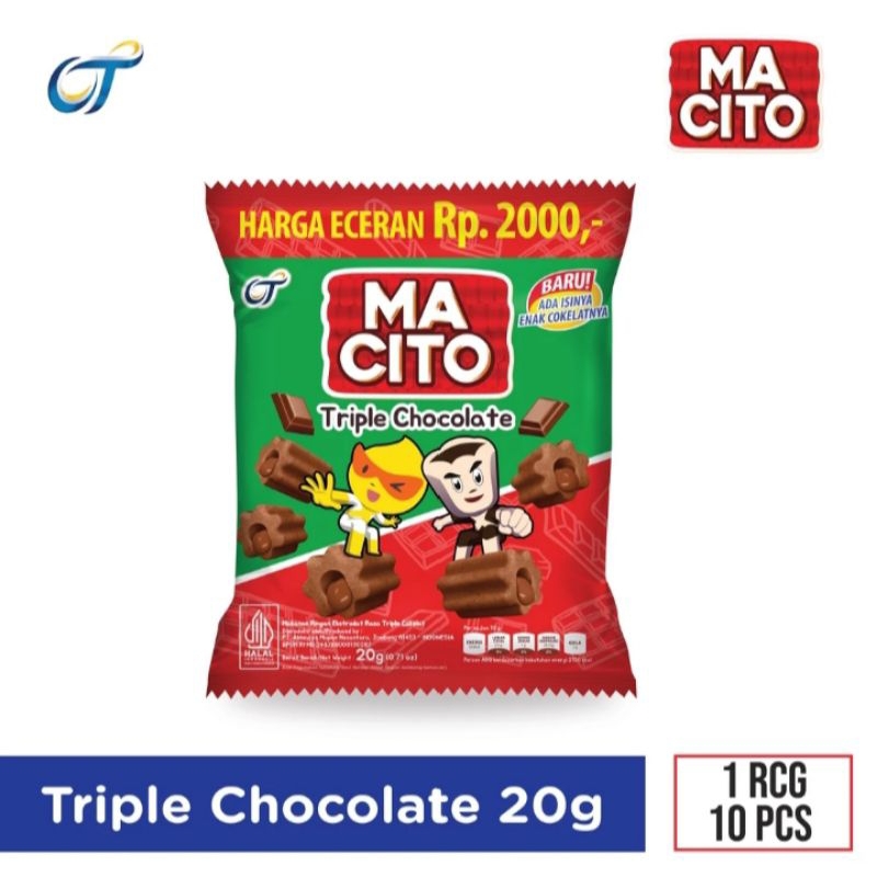 

Macito snack coklat, keju jagung bakar, snack coklat jagung 20 gram ( 1 renceng isi 10 )