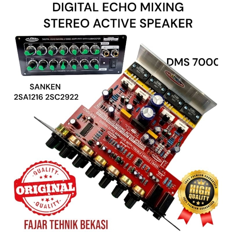 KIT AMPLIFIER POWER SPEAKER AKTIF STEREO DMS 7000 PLS 2 TINGKAT MIXING MIXER DIGITAL ECHO MIC MIK SU
