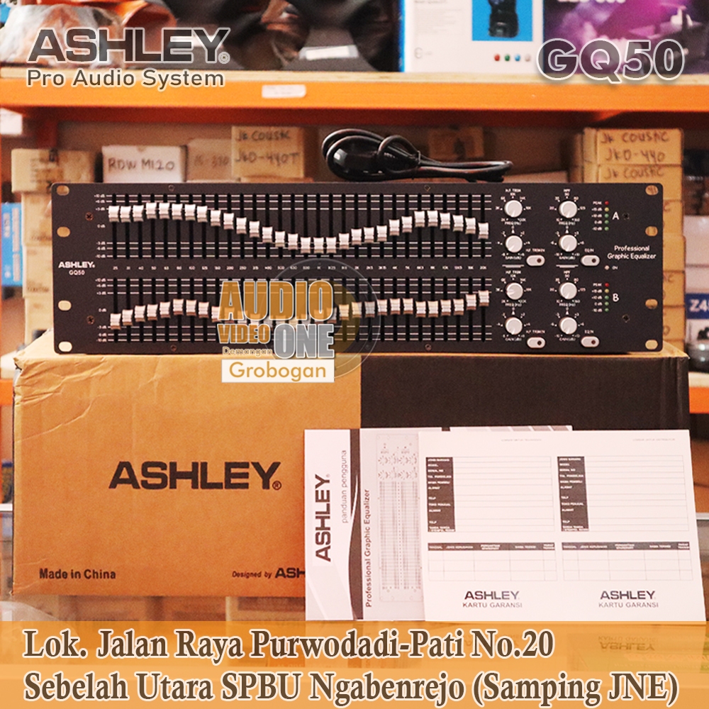Equalizer Ashley GQ50 Ekualiser 2 x 31 Band Fitur Lengkap Plus Subwoofer Bonus Packing Kayu