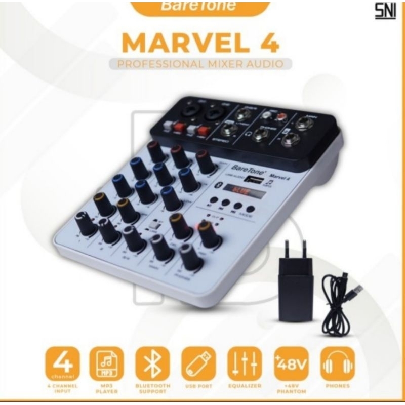 Mixer Audio Baretone Max Marvel 4 Profesional Mixer 4 Channel Original