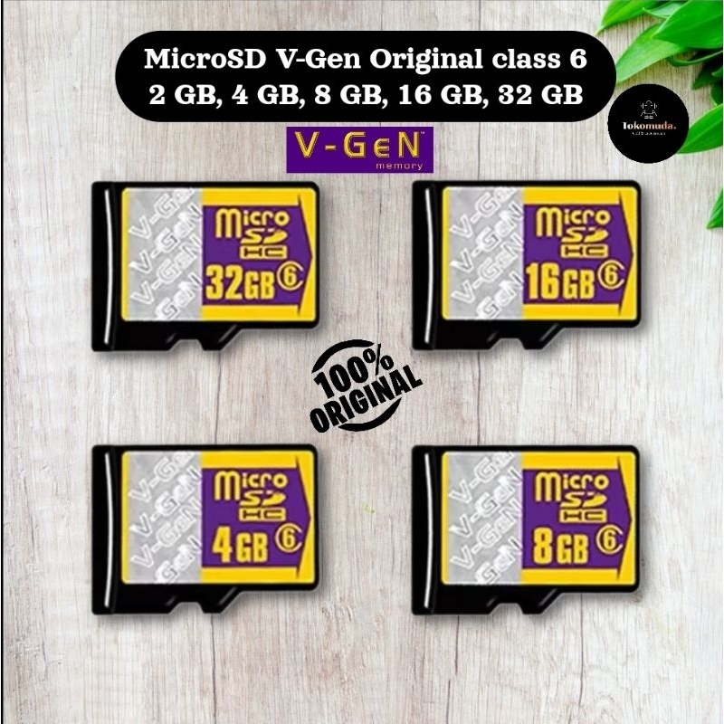 V-Gen microSD memory card 1GB, 2GB, 4GB, 8GB, 16GB - Micro Sd Class 6 Memory Card Original 2Gb Vgen