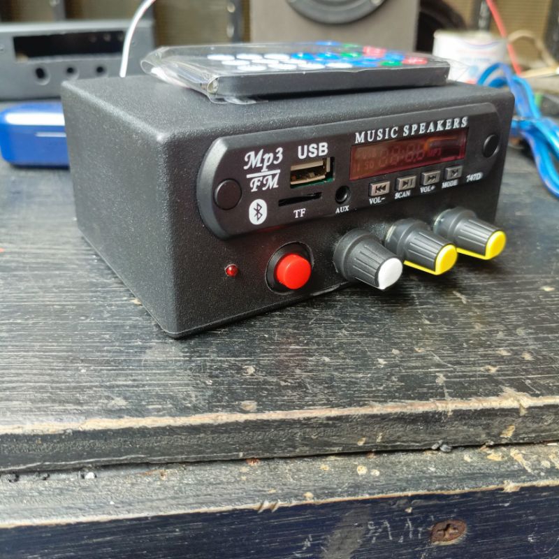 Amplifier Subwoofer 2.1 Mini Rakitan Mp3 Bluetooth