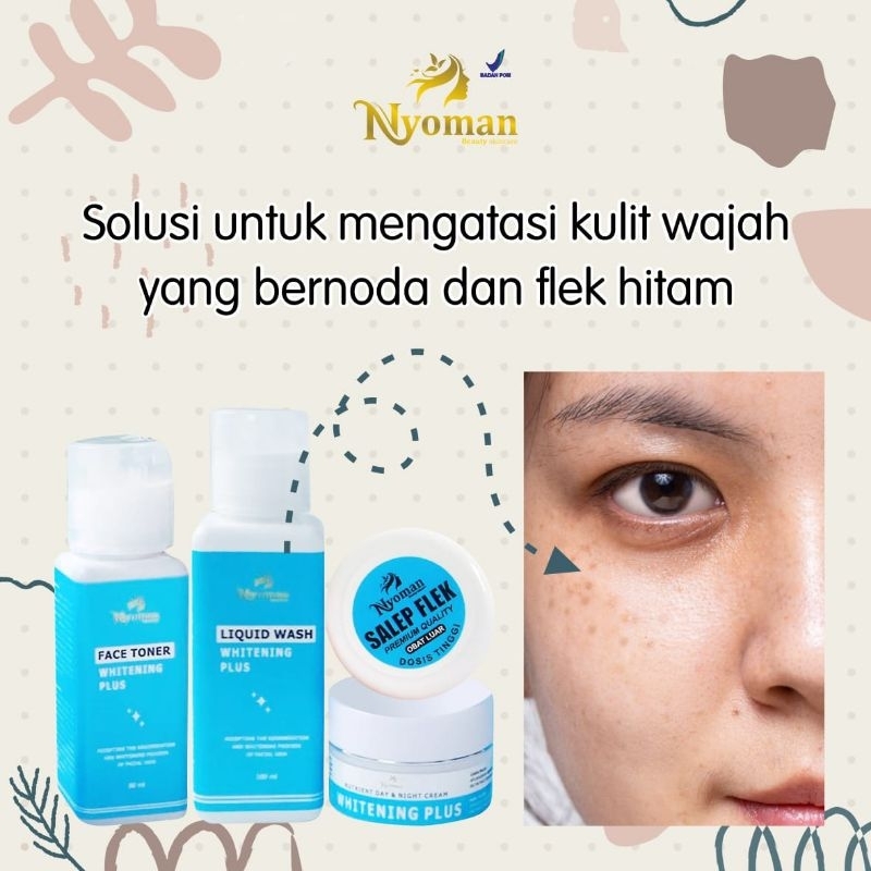 PAKET WHITEPLUS FLEK( KEMASAN GOLD)  NYOMAN SKINCARE