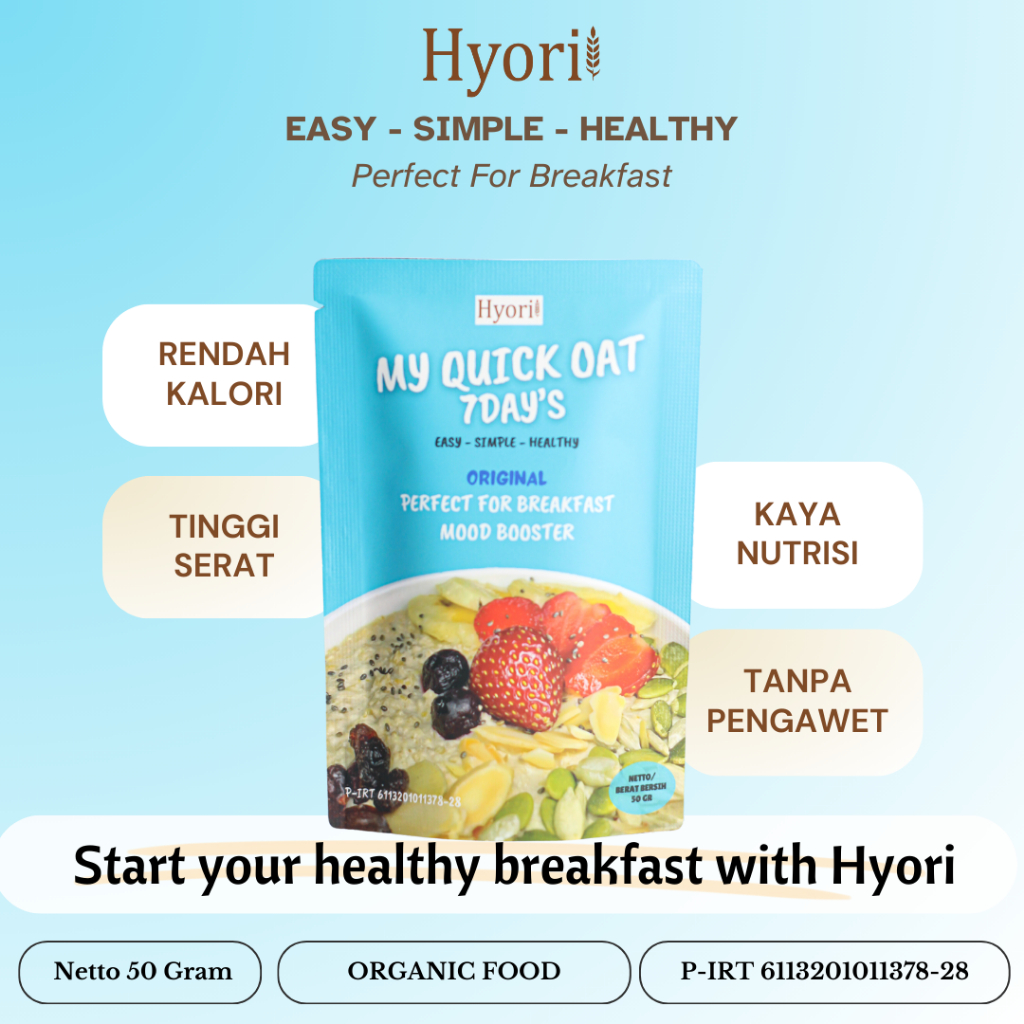 

Hyori Oatmeal Instant 50gr, rasa Original
