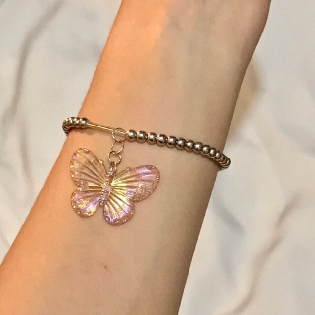 Gelang Manik Kupu kupu silver - Lamudra Beads