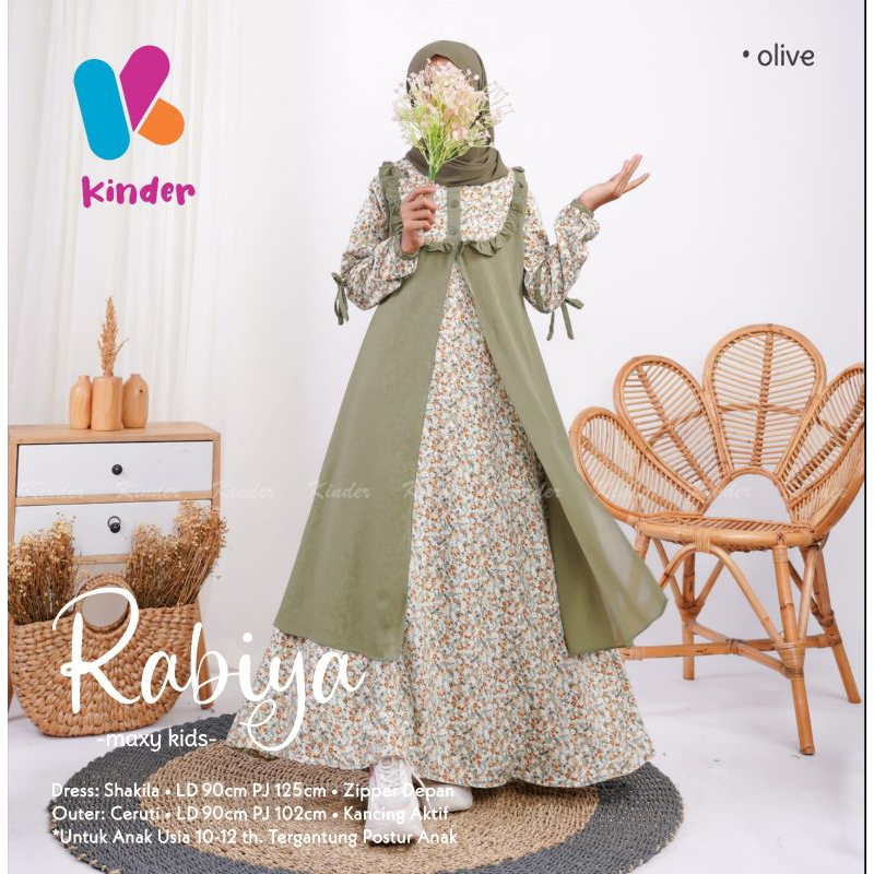 RABIYA Maxy kids - GAMIS ANAK PEREMPUAN REMAJA TANGGUNG UMUR 10-12 TAHUN GAMIS ANAK PEREMPUAN TERBAR