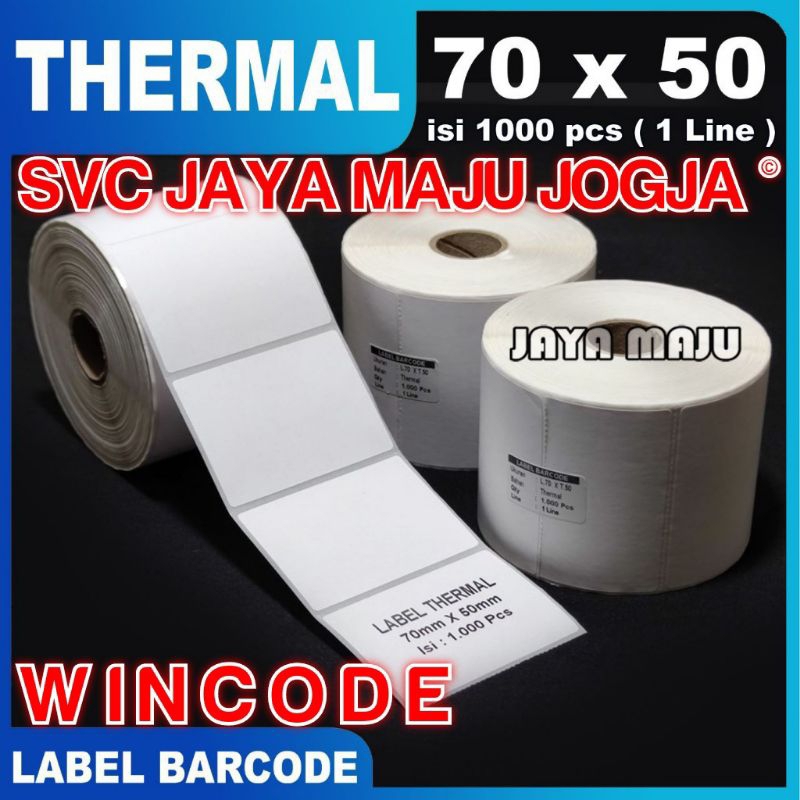 

[ WINCODE ] 70 X 50 - 1 LINE THERMAL - FACE OUT - ISI 1.000 PCS || CORE 1" || LABEL BARCODE DIRECT THERMAL - KERTAS STICKER E-TICKET || 70X50 - WINKODE C342C C342 C C 342C C 342 C - ISI 1000 PCS