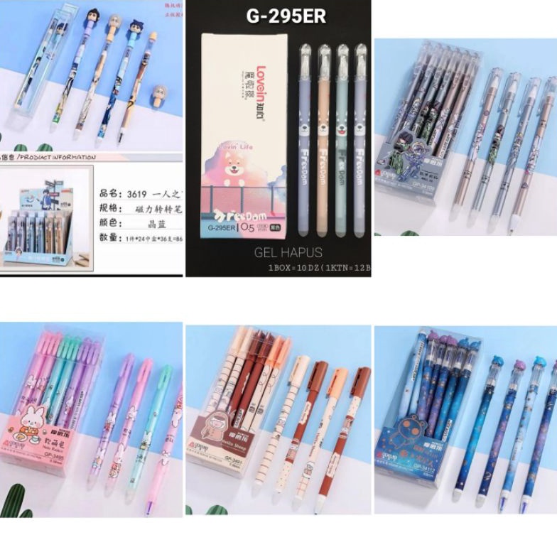 

Laris 12 Pcs/ 1 Lusin Bolpen/ Pulpen/ Pena Bisa Di Hapus Aodemei/ Premium ZHI XIN/ Refill Bolpen Hapus Cetek Cetekan KBS