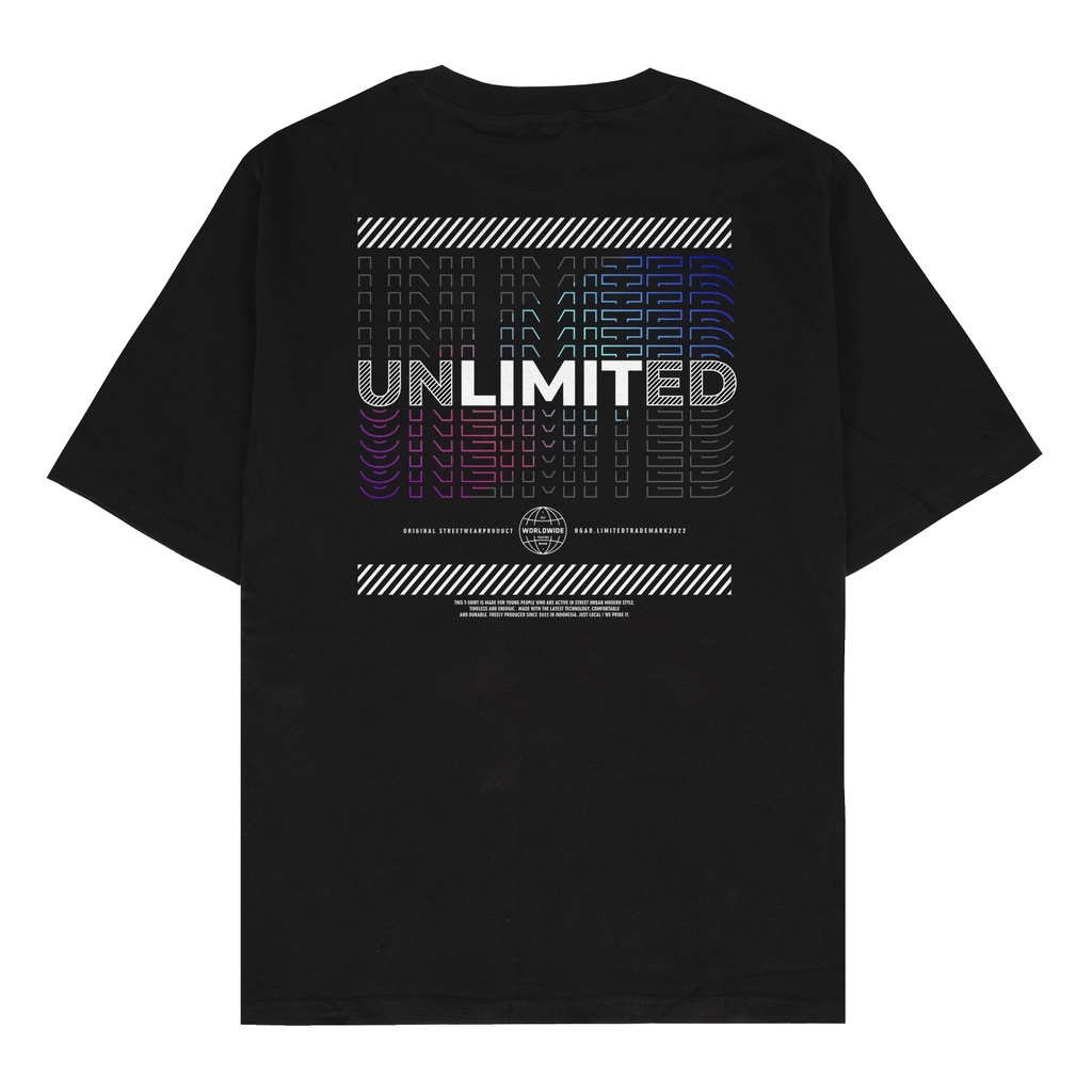Ngab Kaos Dewasa Unlimited Hitam NB003 Unisex Pria Wanita