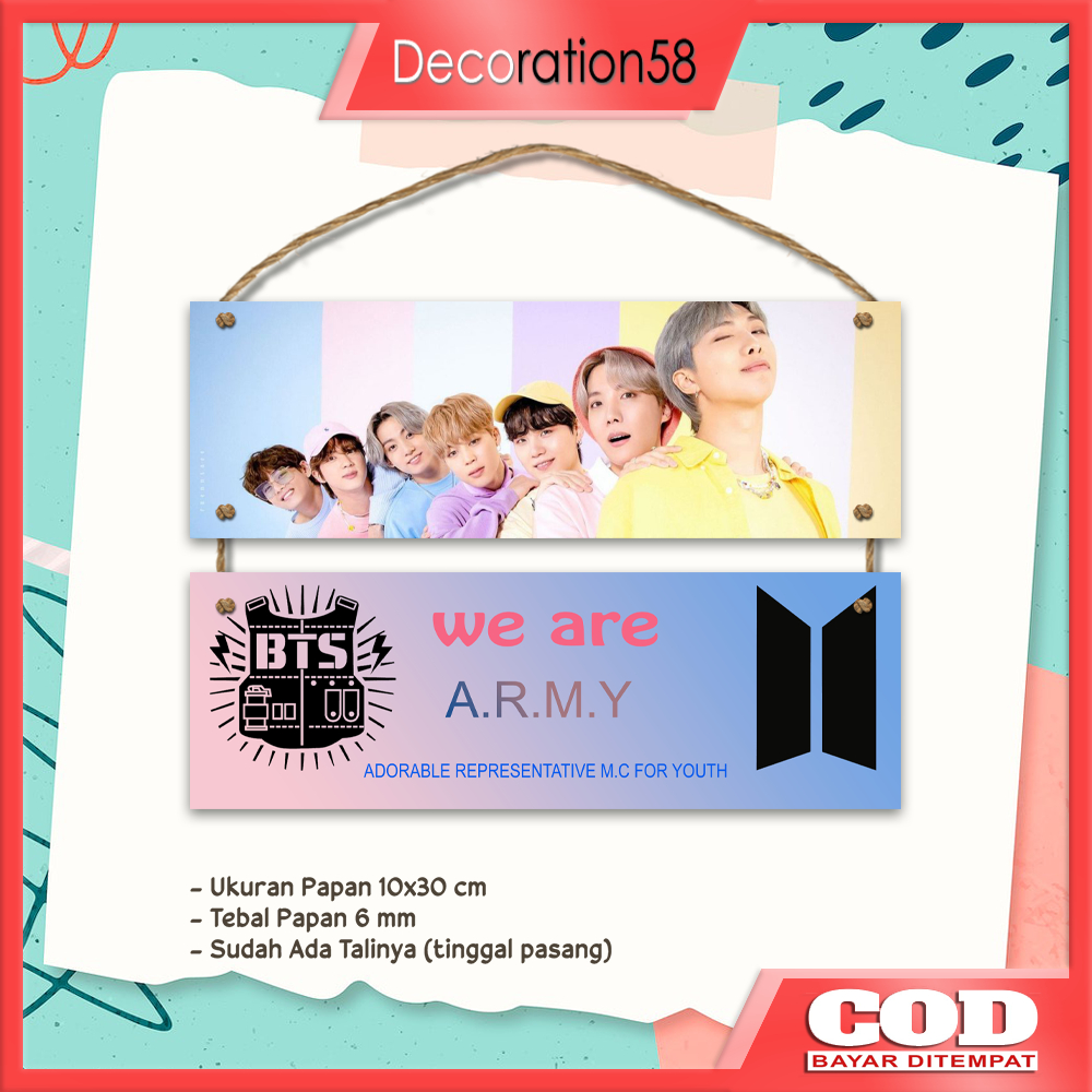 Walldecor Dekorasi Hiasan Pajangan Dinding Rumah Poster Kayu Bingkai Foto BTS Gantungan Minimalis