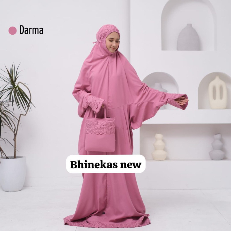 Mukena Terusan khadijah Zumbo /free pouch cantik /katun premium