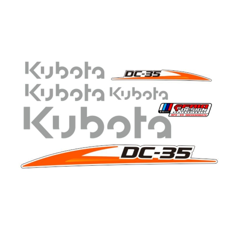 

STIKER DC 35 MODEL BARU KUBOTA DRCALS