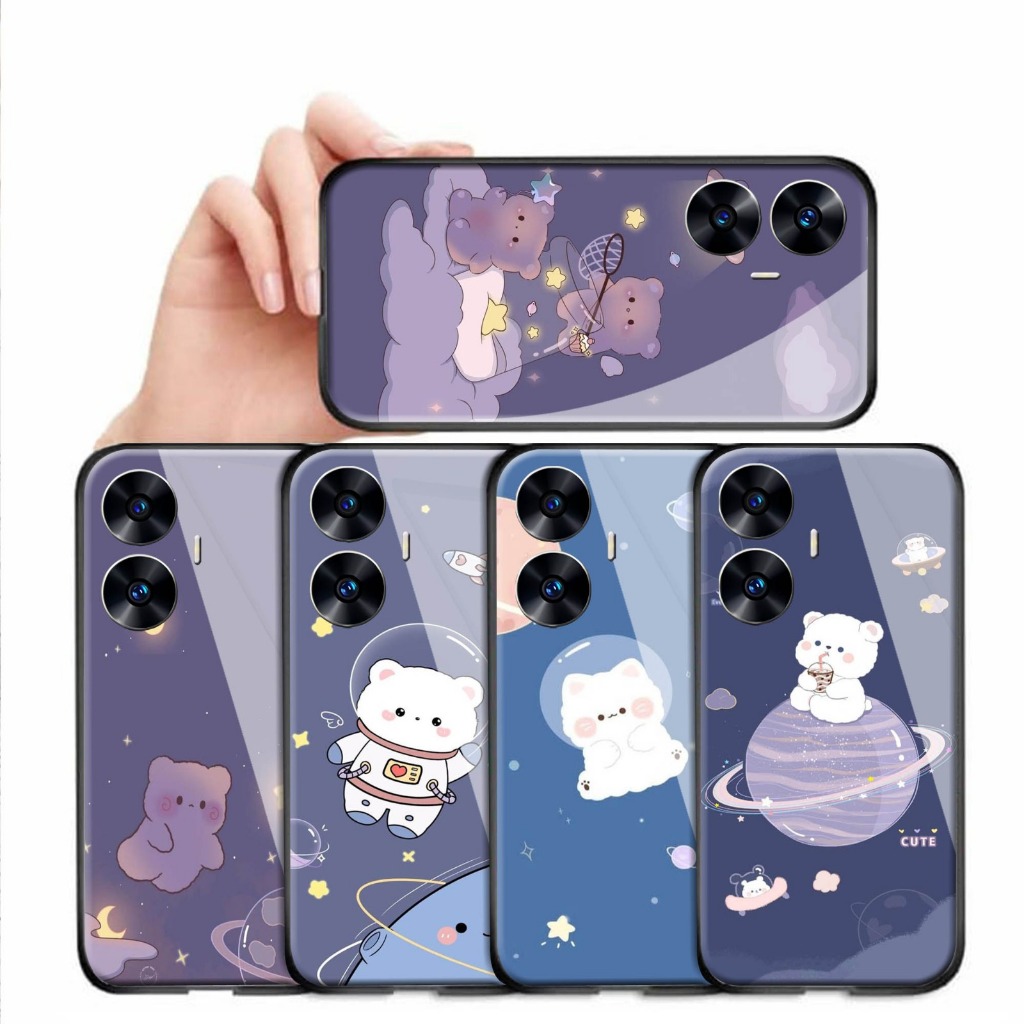 Case Kaca Glossy Realme C55 - Case Hp Realme C55 - Case Keren Realme C55 - Casing Realme C55 - Case 