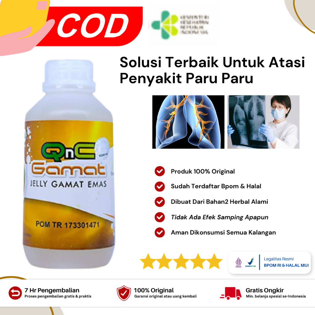 Qnc Jelly Gamat Untuk Paru Paru Basah, Flek Paru, Tb Paru, Infeksi Paru