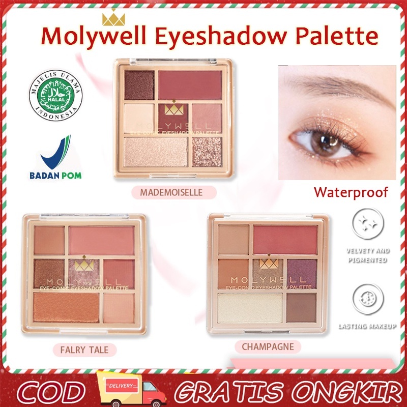MOLYWELL Eyeshadow palette / Eyeshadow Palette Dompet / Make Up Set / Grosir Kosmetik