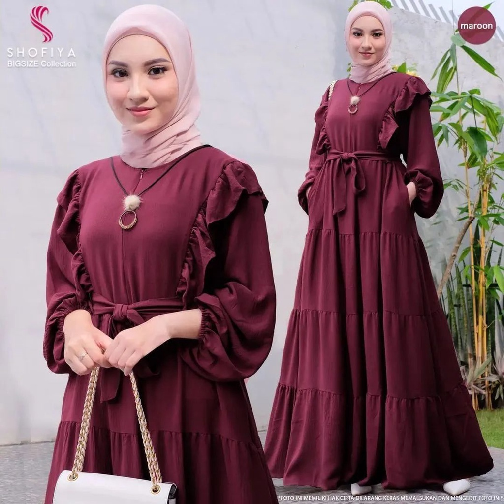 TERLARISS  Ayunda Dress Busui Friendly Bahan Crinkle Premium / Gamis Dress Kondangan Model Terbaru 2022 / Gamis Wanita Dewasa