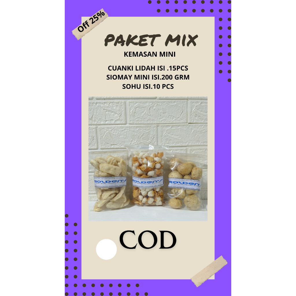 

cuanki lidah paket .siomay mini sohu. kemasan 200 gram termurah COD