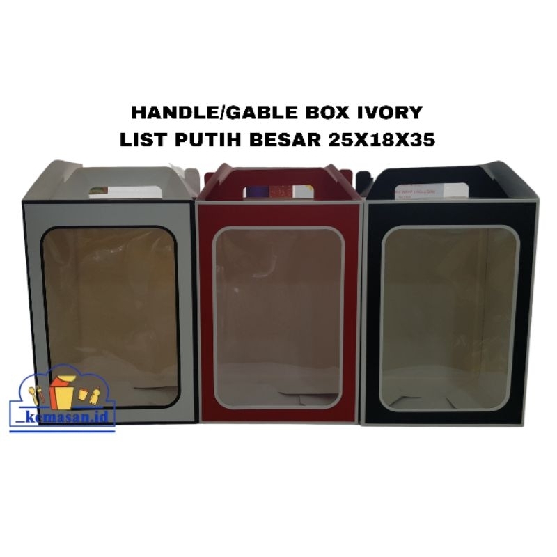 

HANDLE/GABLE BOX IVORY LIST PUTIH BESAR 25X18X35