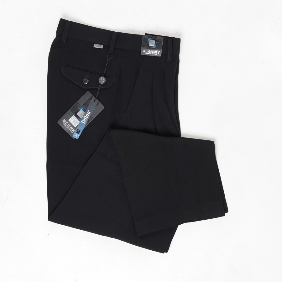 MUSTEVANS CELANA PANJANG FORMAL SUPER BIG SIZE REMPEL/PLOY HITAM PRIA