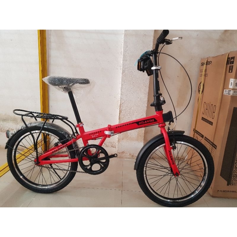 Sepeda Lipat 20 inch ATLANTIS ( Warna Merah / Red )
