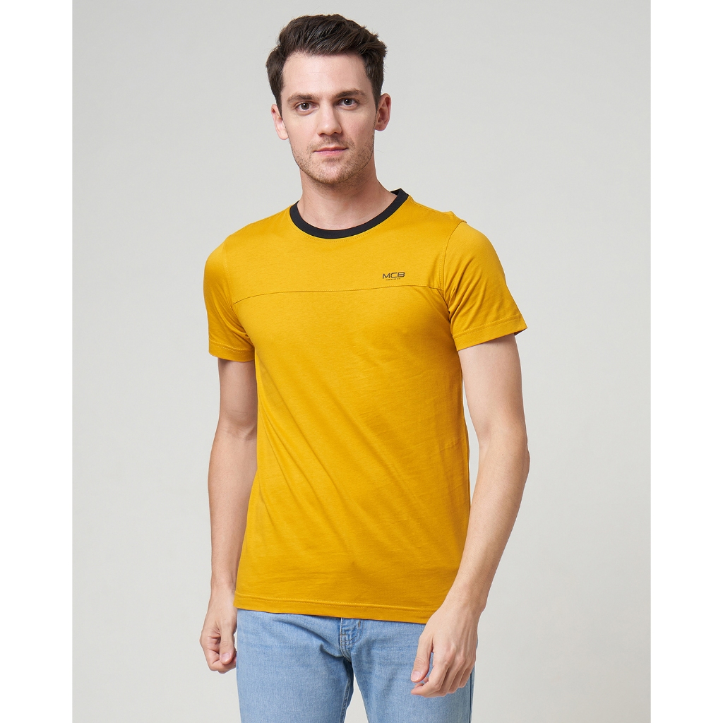 MCB T-shirt Pria Reguler Fit Basic Rib Kaos Abu Mustard |0113073.14073