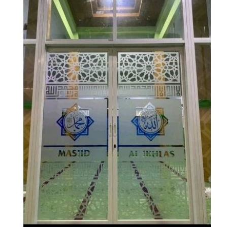 Stiker Pintu Kaca Masjid Mushollah Stiker Sandblast / Custome Desain dan Ukuran