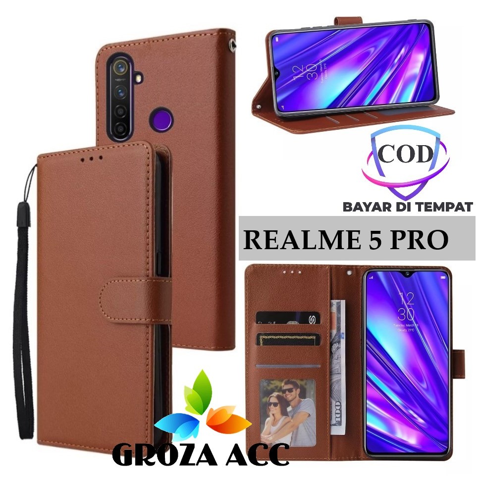 Flip Case REALME 5 PRO Case Wallet Kulit Casing Dompet Case Wallet Leather Flip Case REALME 5 PRO Ca