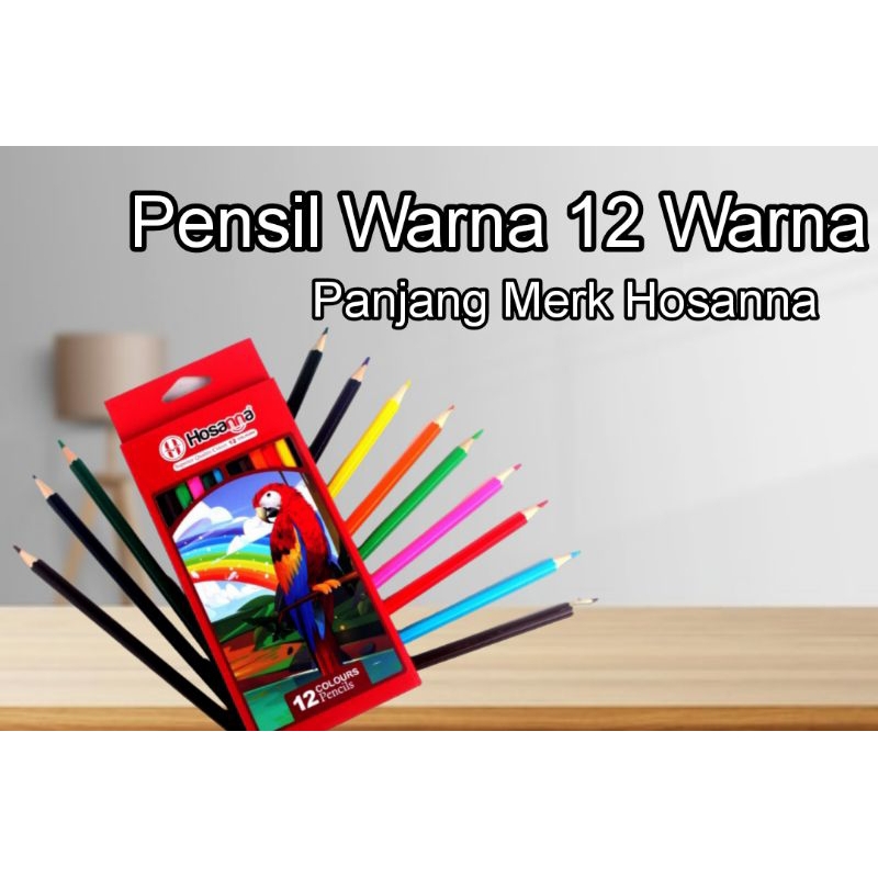 

Pensil Warna Murah Hosanna 12 Warna Panjang / Pensil Warna Hosanna High Quality