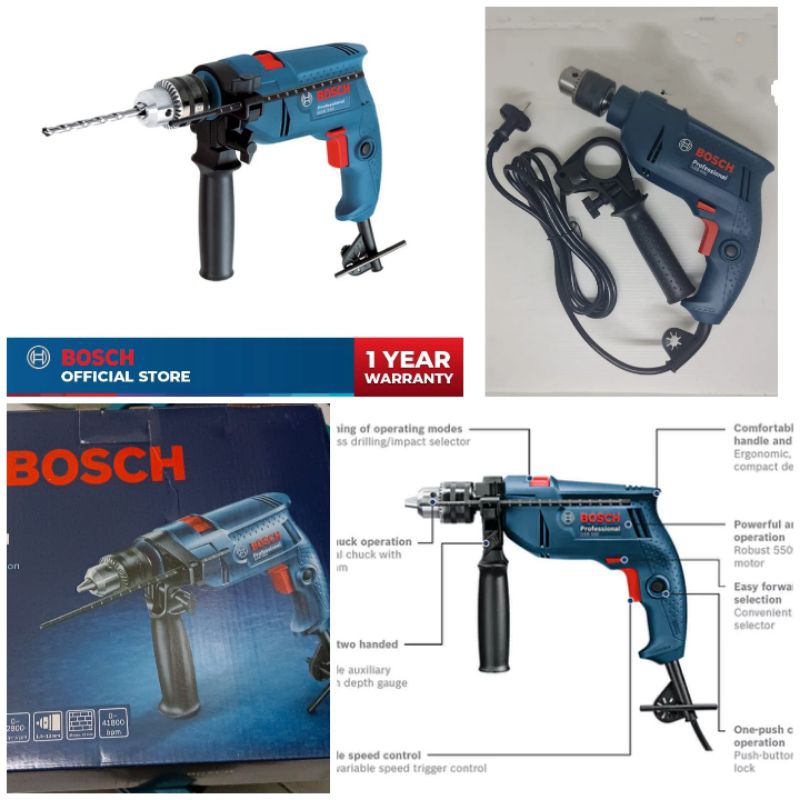 bor tangan bor tembok BOSCH GSB550 13mm impact drill 550W