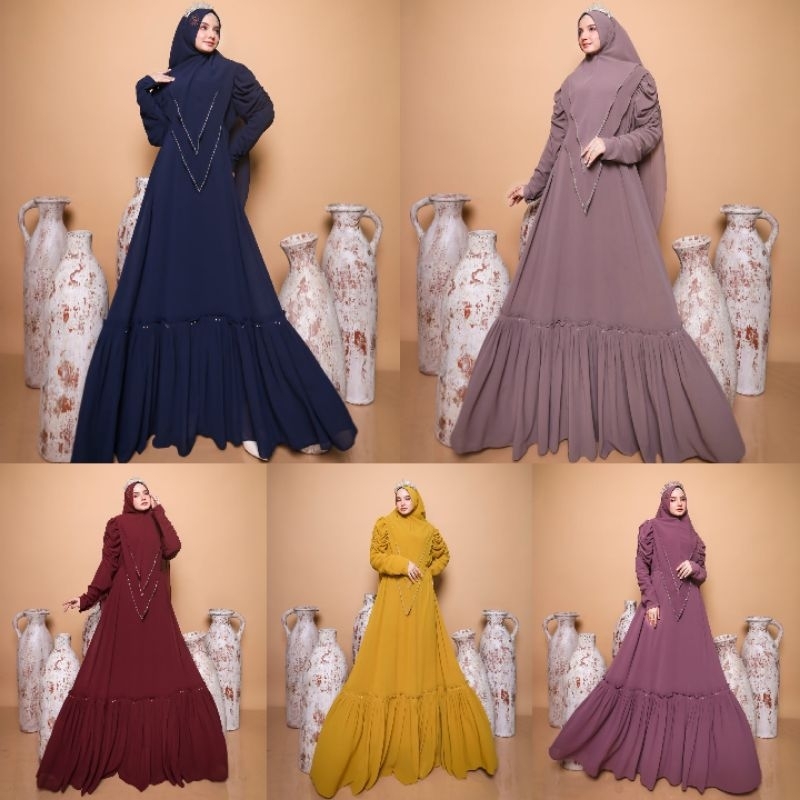(0) RHYN/ELDEENA MAHARANI  Baju Gamis syari wanita Maharani Series by Rhyn Syari. Nazra Sha