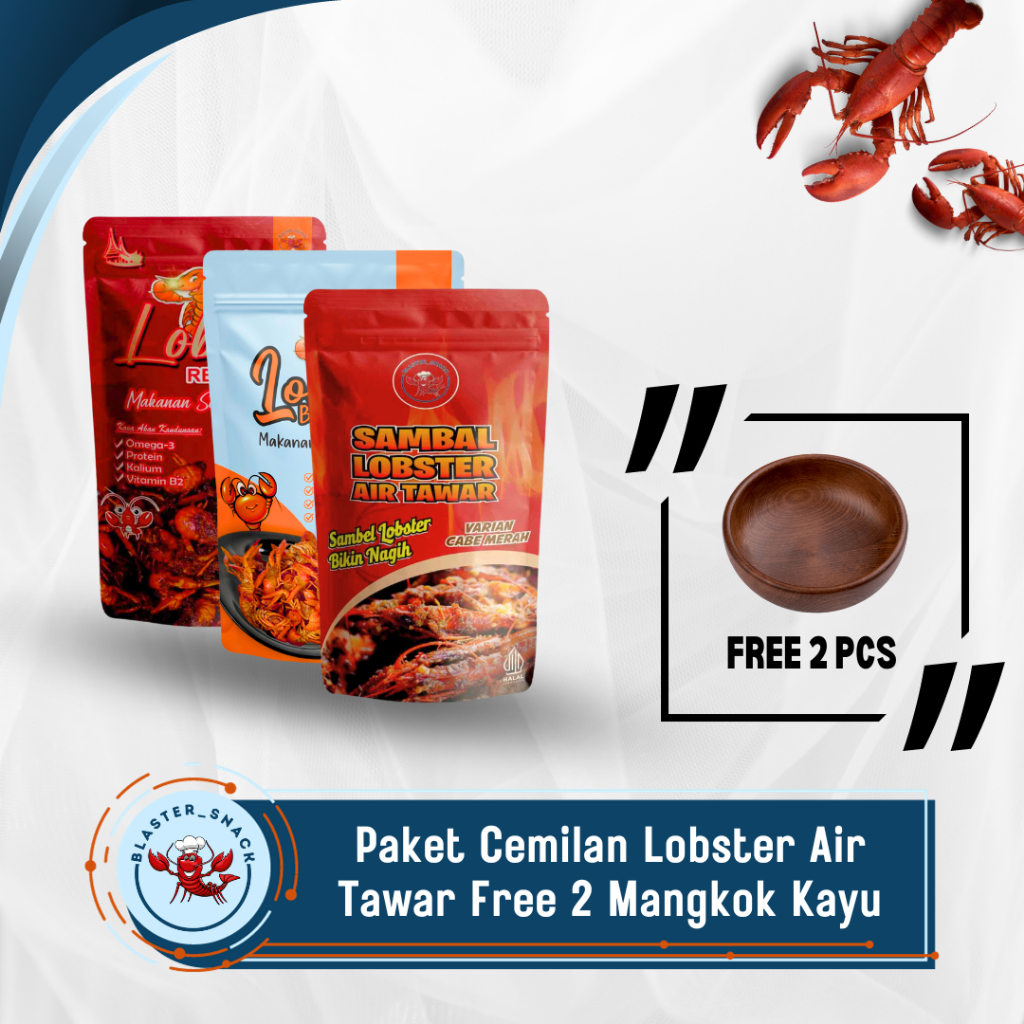 

[Free Mangkok Kayu] Paket Cemilan Sambal Lobster Air Tawar