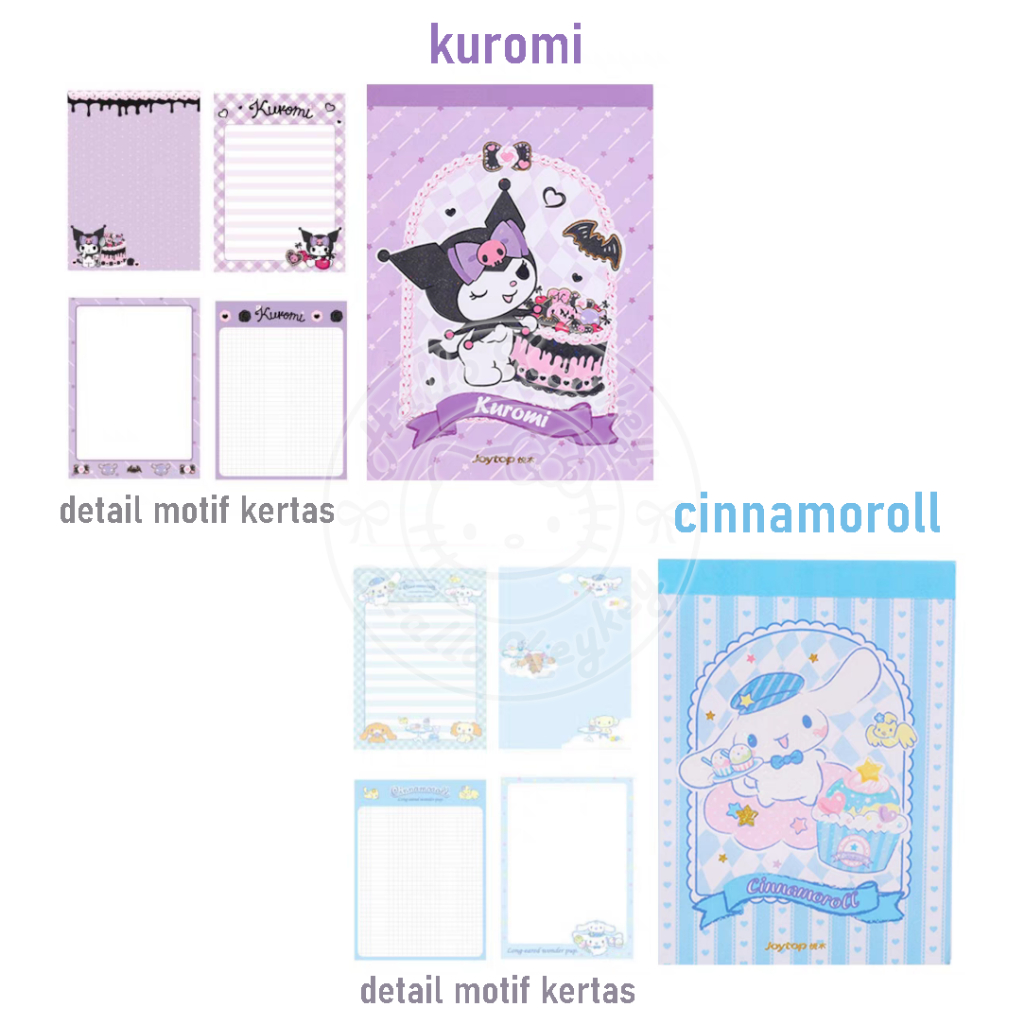 

buku note book memo cinnamoroll kuromi original sanrio
