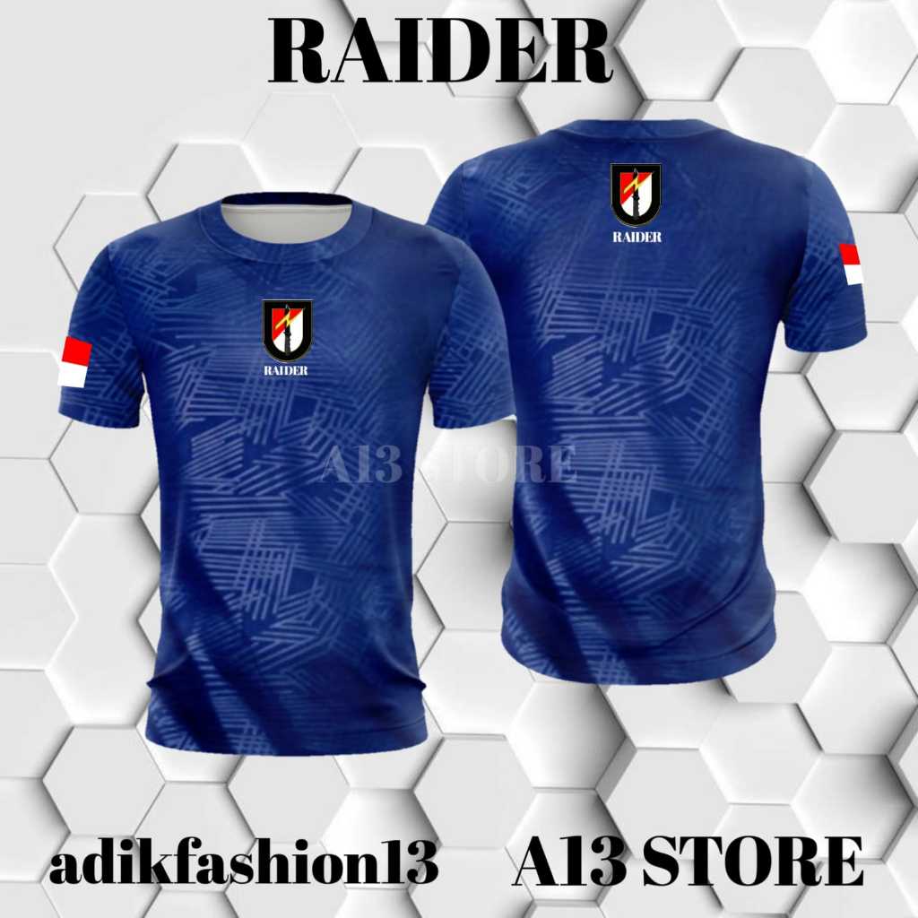 kaos Raider / baju kaosRaider  logo depan belakang / baju kaos dryfit jersey Raider  / kaos jersey o