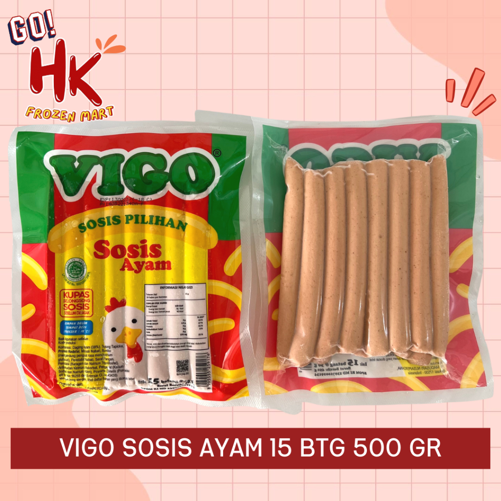 

Vigo Sosis Ayam 15 batang 500 gr | HK Frozen Mart