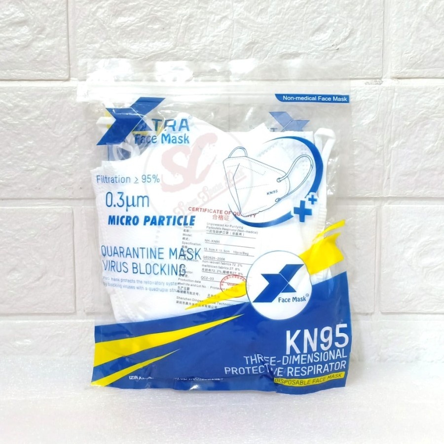 Masker 1 Pack 10 Pcs KN95 Putih Earloop Dewasa Bahan Bagus Good Quality Murah Impor Import Reusable 