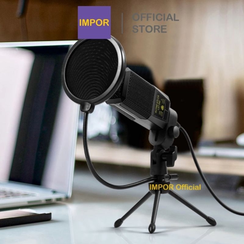 IMPOR Microphone Condenser Mic Live HP Smartphone PC Komputer Karaoke
