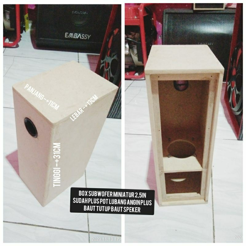 box subwofer ala bazoka miniatur 2,5in 3in 4in sudah plus baut tutup,baut speker