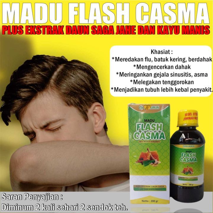 

Madu Gurah Flash Casma 280 gram Obat Batuk Berdahak Berdarah dan Menahun Madu Batuk Plus Daun Saga