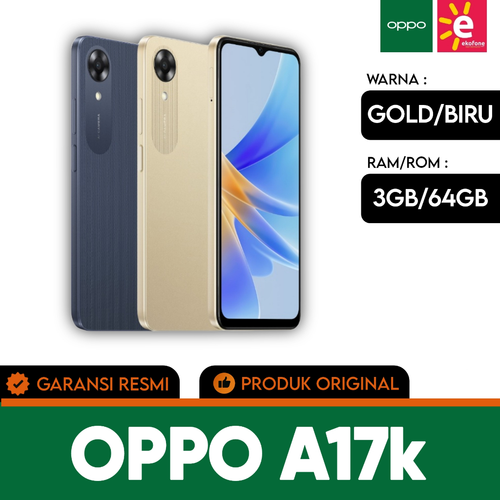 OPPO A17k 3GB+64GB [RAM 3GB+4GB, 5000 mAh Long Lasting Battery, Mediatek G35 Gaming Processor]