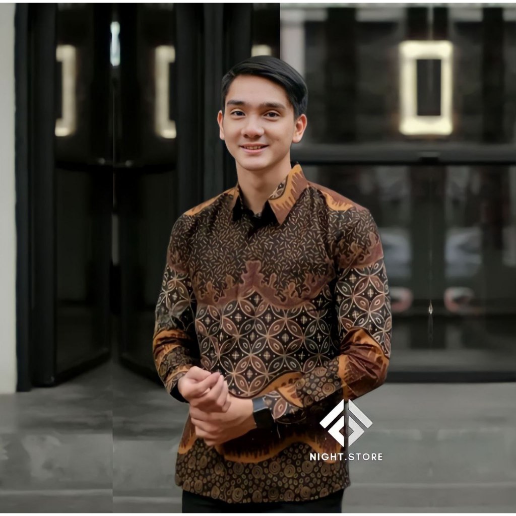 Kemeja batik pria lengan panjang terlaris baju batik modern