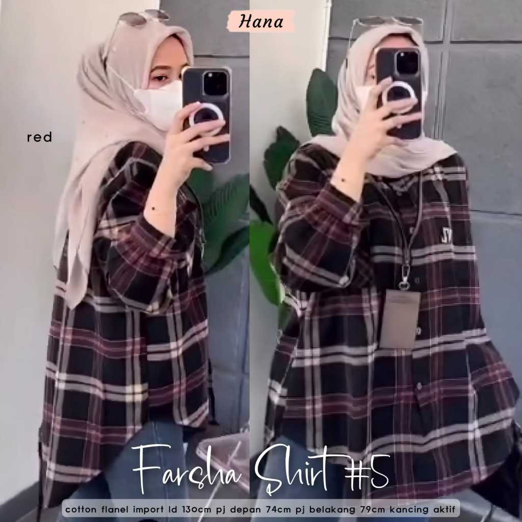 FARSHA SHIRT #5 KEMEJA KOTAK-KOTAK FLANEL ORI HANA