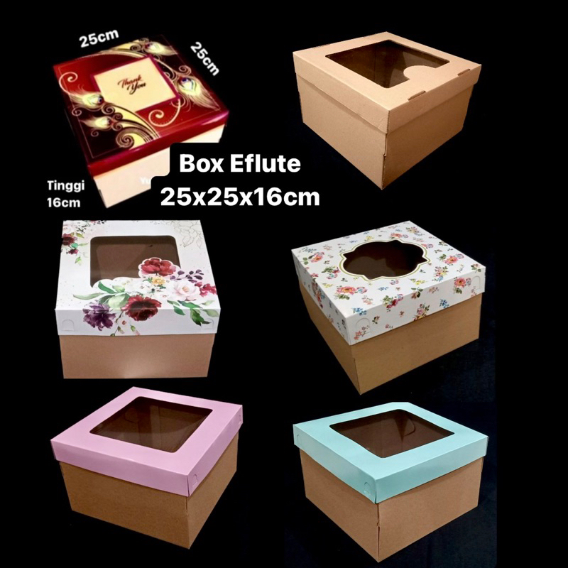 

Box Corrugated 25x25x16cm Tutup Duplex Motif