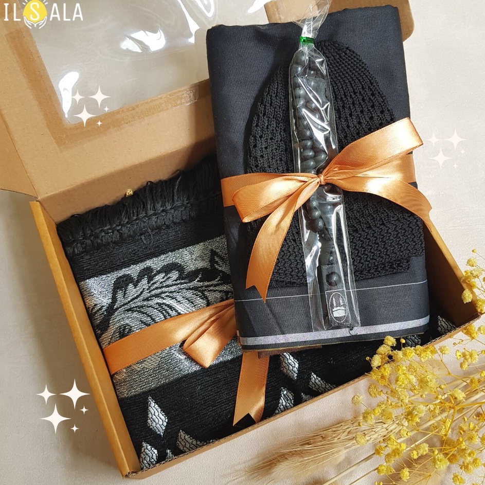idO4a4Z [BKLFSPH] HAMPERS KADO COWOK PAKET SAJADAH, SARUNG, PECI, TASBIH PACKING BOX KADO HADIAH PAR